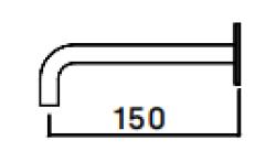 Waterevolution Flow afbouwdeel uitloop 15cm wastafelkraan mat wit T167515BR