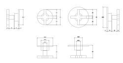 Waterevolution mix and match knop set van 2 stuks Cruz mat zwart MPMI.C.1+1T.PR
