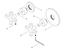 Waterevolution mix and match knop set van 2 stuks Cruz mat zwart MPMI.C.1+1T.PR