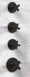 Waterevolution mix and match knop set van 4 stuks Cruz mat zwart MPMI.C.3+1T.PR