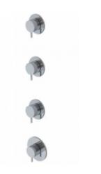 Waterevolution mix and match knop set van 4 stuks Flow chroom MPMI.FL.2+1T.R.01