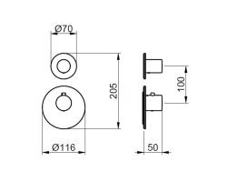 Rubio 316 Inbouw thermostaatkraan met 1 stopkraan RVS 1208946973