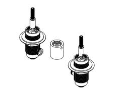 Waterevolution universeel inbouwdeel 3-gats wastafelkraan bladmontage TMA123F