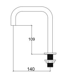 Waterevolution Mix & Match H uitloop 109mm hoog mat zwart tbv 3-gats kraan BBMIHPR
