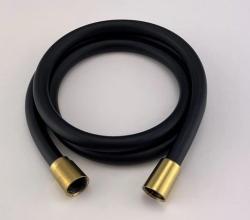 SB Rubinetterie Universale PVC flex mat zwart met aansluiting PVD geborsteld messing 1208953552