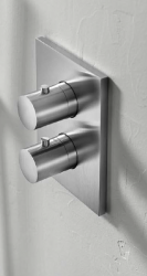 SB Square 316 Inbouw thermostaatkraan met 1 uitgang RVS afbouwdeel