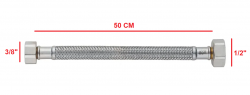 PB flexibele aansluitslang tbv brug keukenkraan 50cm lang met 2 x binnendraad 1/2 + 3/8 1208953846