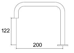 Waterevolution Flow 2-gats H UITLOOP 12,2cm hoog RVS  T1B112HIE