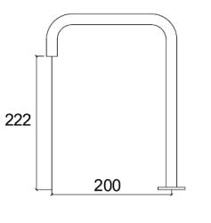 Waterevolution Flow 2-gats H UITLOOP 22,2cm hoog zwart T1B212HPR