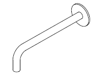 Waterevolution Flow afbouwdeel uitloop 10cm wastafelkraan RVS T167510IEV2