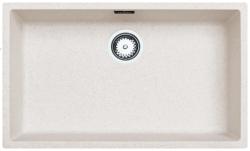 Large white sink, 70x40 cm, for undermount or top-mount installation, with stainless steel plug 1208956404