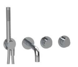 SB Modular Horizontaal Afbouwdeel tbv thermostaat badkraan met stopkraan 3-weg chroom 1208956590