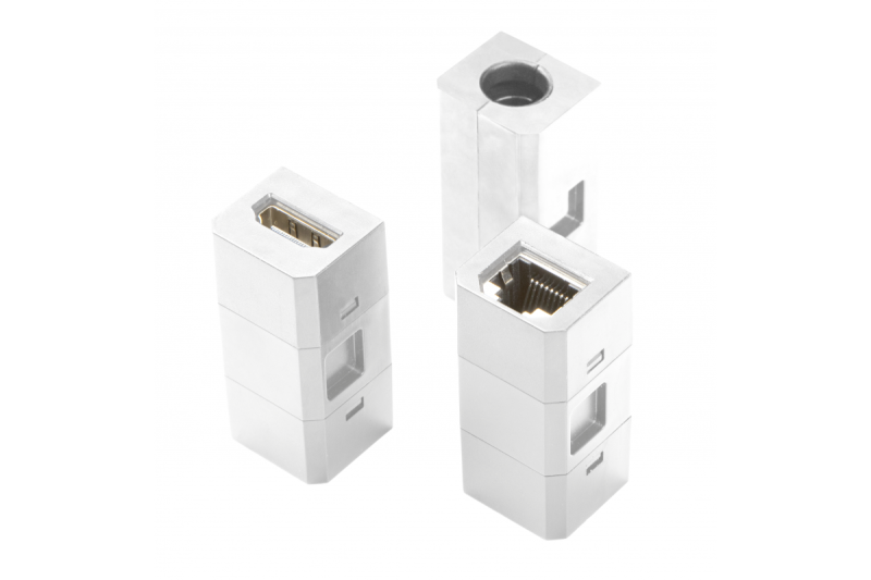 Indux Charger Plus inbouw stopcontact wit 1x penaarde Type E + USB-A & USB-C + HDMI + RJ45 + draadloos laden 5W