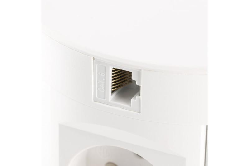 Indux Comfort Plus pop-up stopcontact wit 4x randaarde Type F + 2x USB-A 3,1A + 2x RJ45 + draadloos laden 5W