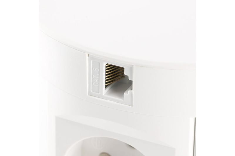 Indux Comfort Plus pop-up stopcontact wit 4x penaarde Type E + 2x USB-A + 2x RJ45 + draadloos laden 5W