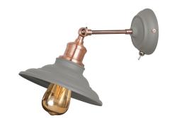 Corp de iluminat de perete LORET+ cu întrerupător,8229,AC220-240V,50/60Hz,1*E27,max.40W, Diametru20cm, simplu, gri
