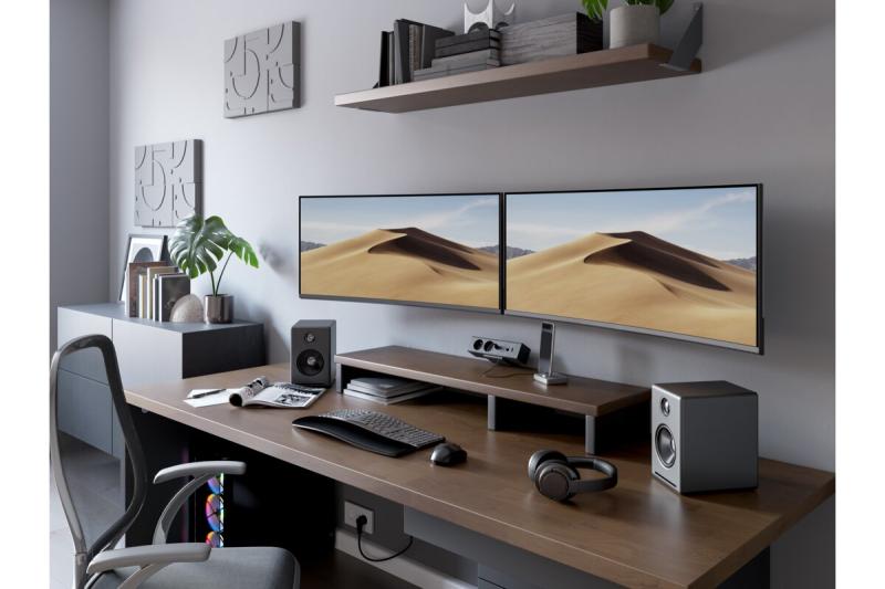Indux Desk BAR bureaustopcontact zwart 2x penaarde Type E + USB-A & USB-C 20W + HDMI + RJ45