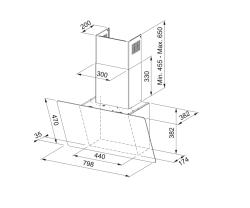 Franke AQ Sense wandmodel afzuigkap zwart 80cm 330.0657.270