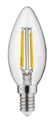 Lampă LED ovală Decor Lumiere E14 Filament alb neutru 3000K sticlă transparentă 35mm.