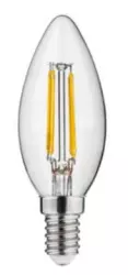 Lampa LED ovală Decor Lumiere cu filament E14, alb rece 4000K, sticlă transparentă, 35mm.