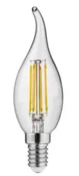 Decor Lumiere lumanare cu led E14 Filament alb neutru 3000K Geam clar 35mm