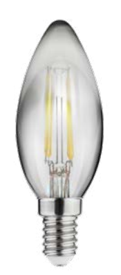 Lampă decorativă Lumiere LED ovală E14 Filament lumină de candelă 1800K Sticlă de fum 35mm.