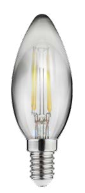 Lampă ovală cu LED-uri Decor Lumiere E14 Filament alb cald 2700K Sticlă de fum 35mm