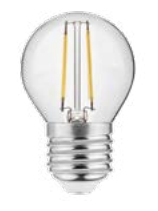 Decor Lumiere round LED bulb E27 Filament neutral white 3000K Clear glass 45mm 2W