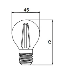 Lampa LED Decor Lumiere rotundă E27 cu filament alb neutru 3000K, sticlă clară, 45mm, 4W.