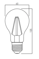 Decor Lumiere lampa rotundă cu LED E27 Filament alb neutru 3000K Sticlă transparentă 60mm