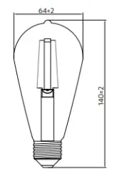 Decorațiunea Lumiere Edison cu bec led E27 Filament, alb neutru 3000K, sticlă transparentă de 64mm.