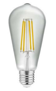 Decor Lumiere Edison LED lamp E27 Filament cold white 4000K Clear glass 64mm