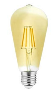 Decor Lumiere Edison LED bulb E27 Filament neutral white 3000K gold-colored glass 64mm