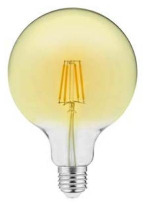 Decor Lumiere round LED lamp E27 Filament neutral white 3000K gold-colored glass 125mm