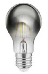 Decorațiunea Lumiere, bec rotund cu led E27, filament cald alb 2700K, sticlă fumurie de 60mm.
