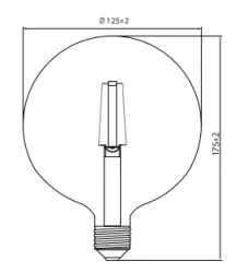 Decor Lumiere bec rotund cu LED E27 Filament lumina de lumânare 1800K Sticlă fumurie 125mm