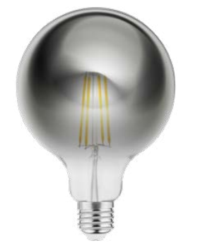 Lampă decorativă Led Lumiere rotundă E27 Filament alb cald 2700K sticlă fumurie 125mm
