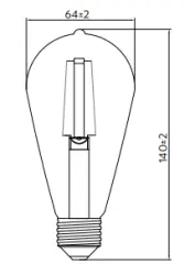 Decor Lumiere Edison led lampa E27 Filament lumina de lumanare 1800K Sticla fumurie 64mm