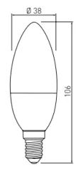 Lampă cu LED ovală Decor Lumiere E14, alb rece 4000K, sticlă transparentă, 38mm.