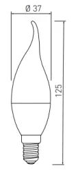 Decor Lumiere lumânare cu led E14 alb rece 4000K sticlă clară 37mm