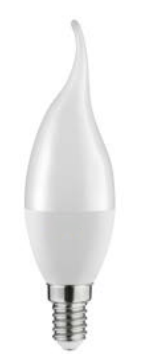 Lampa Decor Lumiere cu leduri pentru lumanari, soclu E14, lumina rece albă de 4000K, sticlă transparentă de 38mm.