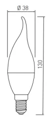 Lampa Decor Lumiere cu leduri pentru lumanari, soclu E14, lumina rece albă de 4000K, sticlă transparentă de 38mm.