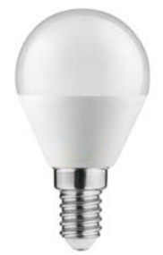 Decorațiunea Lumiere, bec rotund cu led E14, culoare alb neutru 3000K, sticlă transparentă, diametru 45mm.