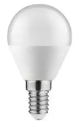 Decorațiunea Lumiere, bec rotund cu led E14, culoare alb neutru 3000K, sticlă transparentă, diametru 45mm.