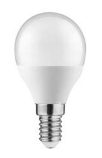 Decorațiunea Lumiere, lampa rotundă cu LED-uri, soclu E14, lumină albă neutră 3000K, sticlă transparentă, diametru 47mm.
