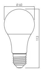 Decorațiunea Lumină Lampă LED rotundă E27 alb rece 4000K Alb strălucitor 60mm 9,5W