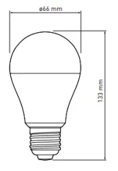 Decorațiunea Lumiere, becul rotund cu led E27, alb neutru 3000K, alb strălucitor, 66mm.