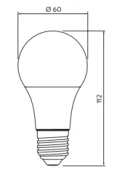 Decorațiunea Lumiere cu bec rotund cu led E27, culoare albă neutru 3000K, lumina albă strălucitoare, diametru de 60mm, cu senzor de lumină.
