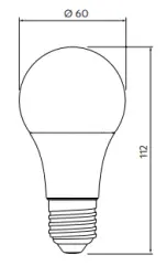 Lampă decorativă Lumiere cu LED-uri rotunde E27, alb neutru 3000K, alb strălucitor 60mm, cu senzor de lumină și mișcare.