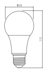 Lampă Decor Lumiere cu LED-uri rotunde E27, alb neutru 3000K, alb strălucitor, 60mm, 10W.